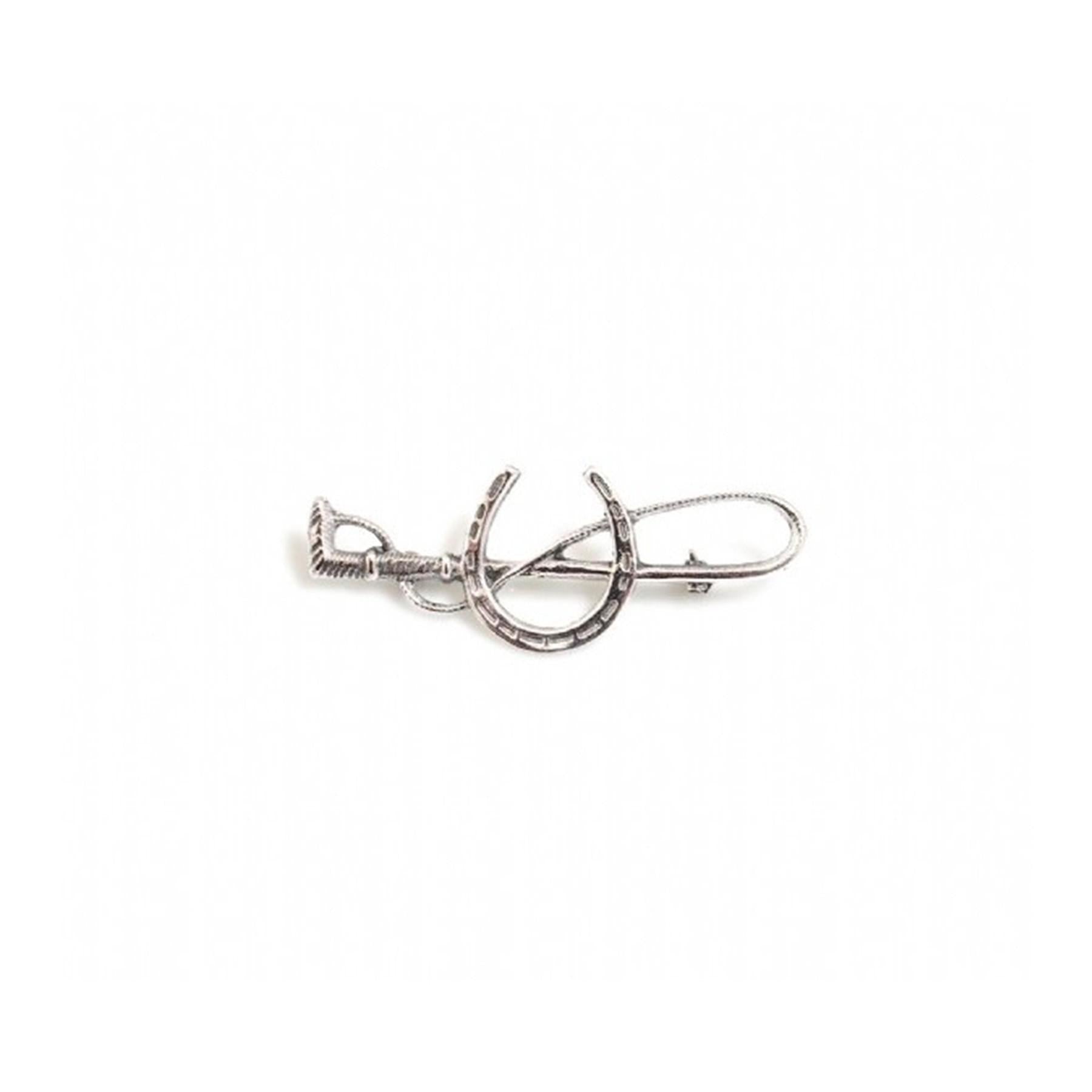 Sterling Silver Horseshoe & Crop Stock Pin