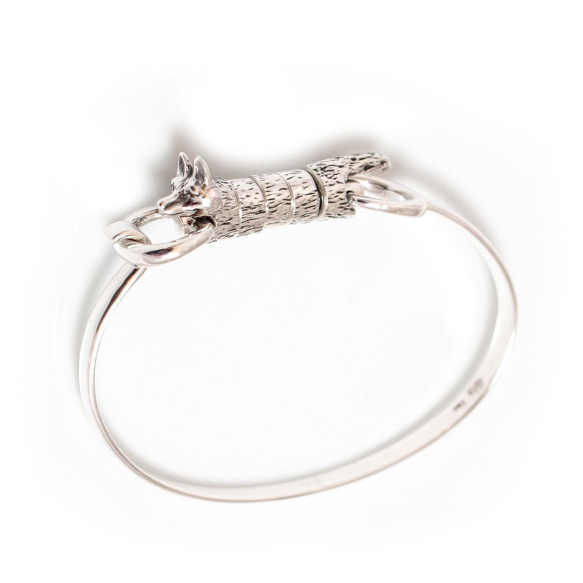 Exclusive Sterling Silver Fox Cherry Roller Bangle