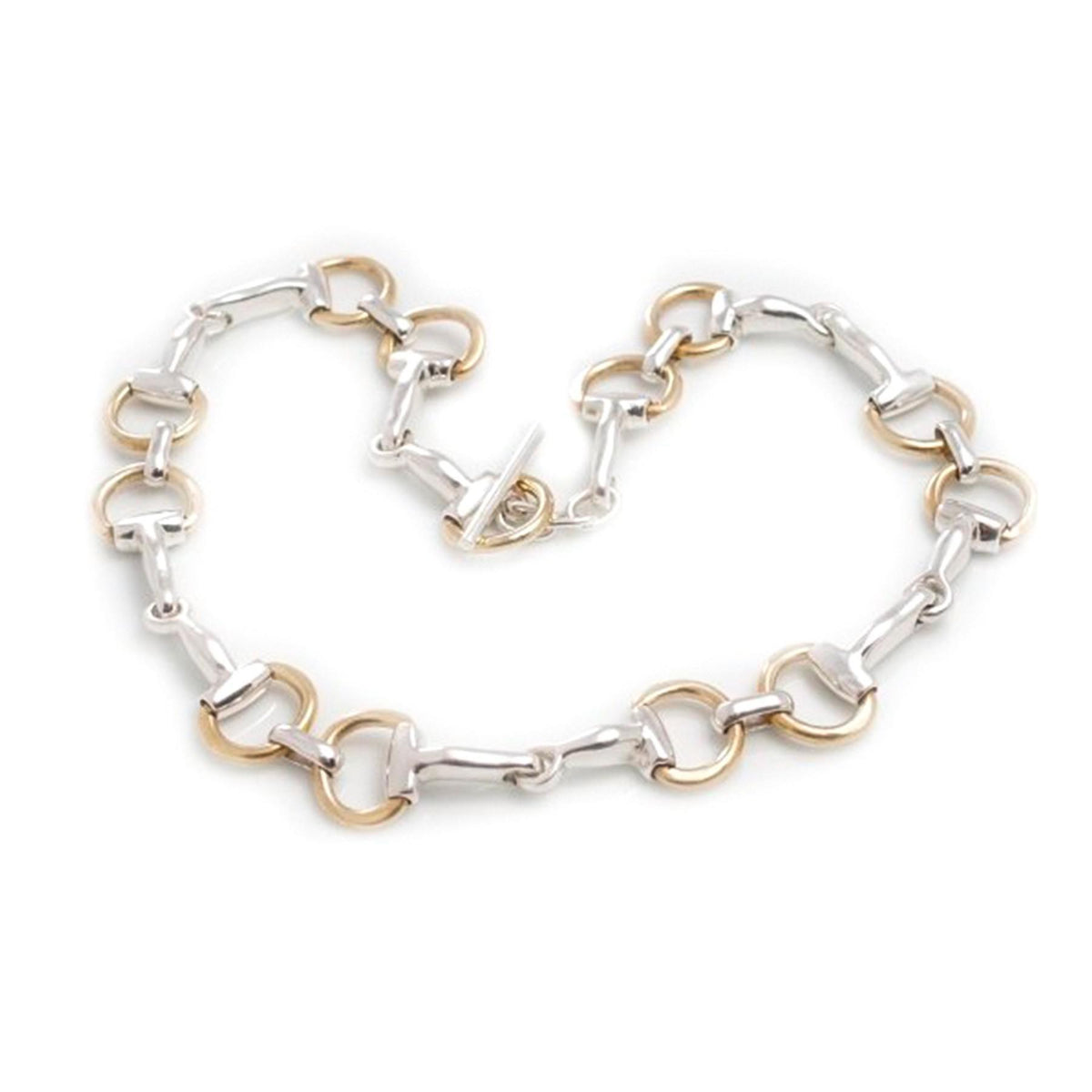 Classic Sterling Silver &amp; Two Tone Snaffle Necklace