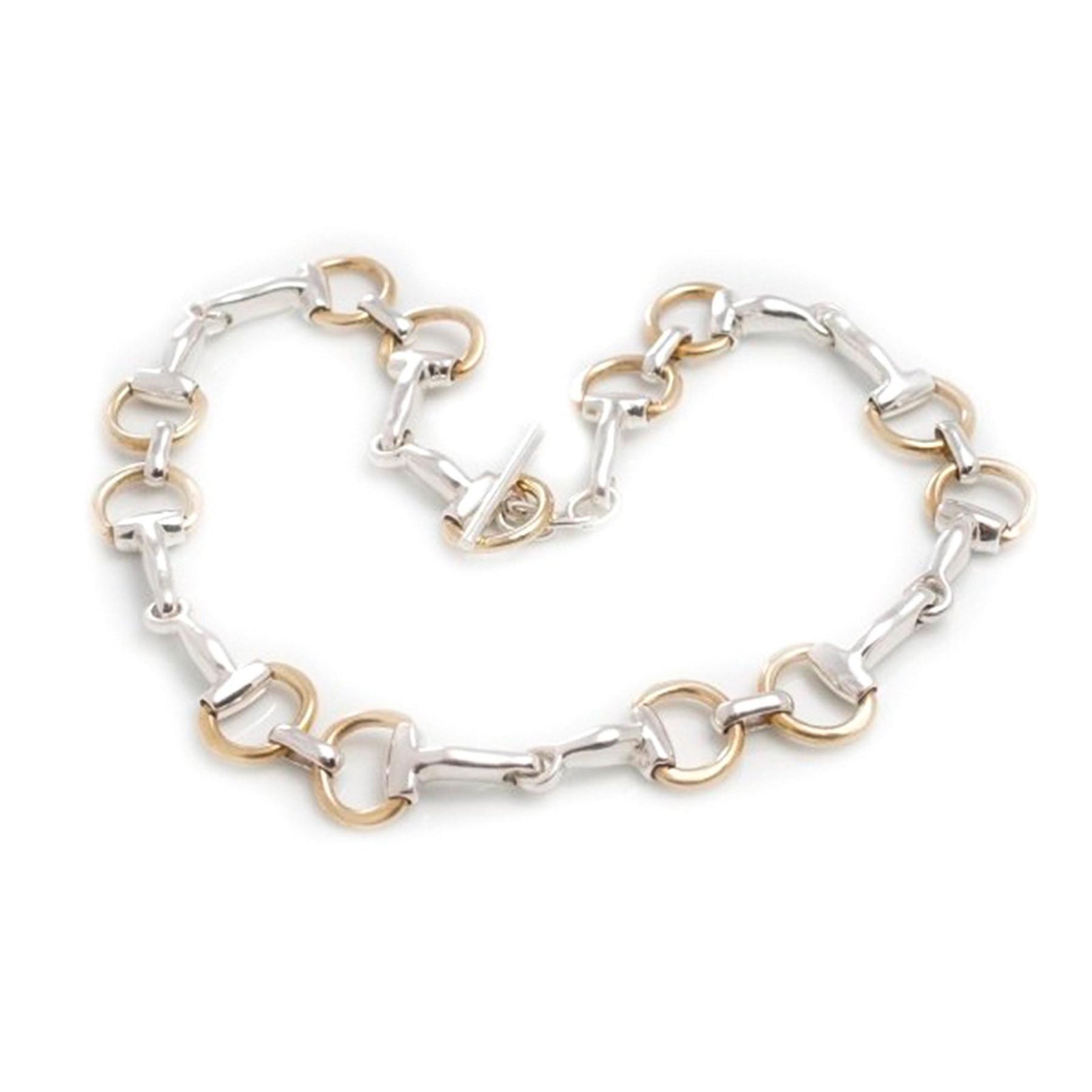 Classic Sterling Silver & Two Tone Snaffle Necklace