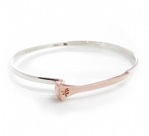 Exclusive Sterling Silver & 18ct Rose Gold Plate Farrier Nail Bangle