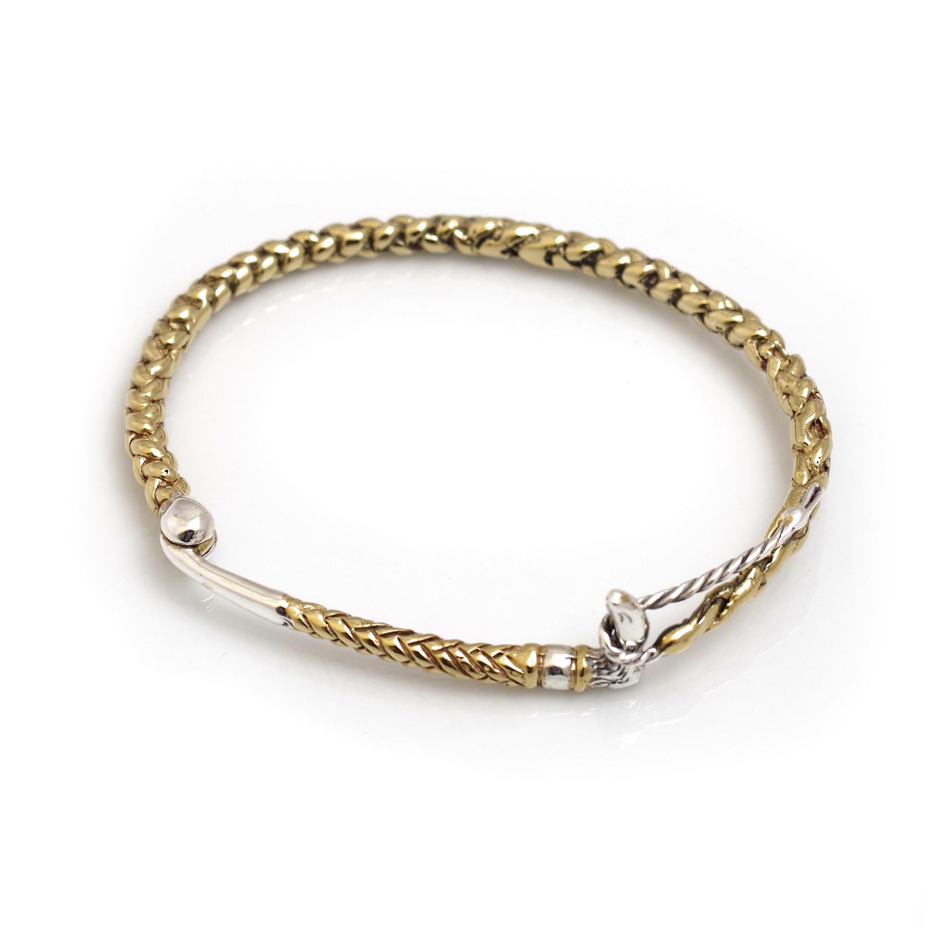 Exclusive Sterling Silver & 18ct Gold Plate whip Bracelet