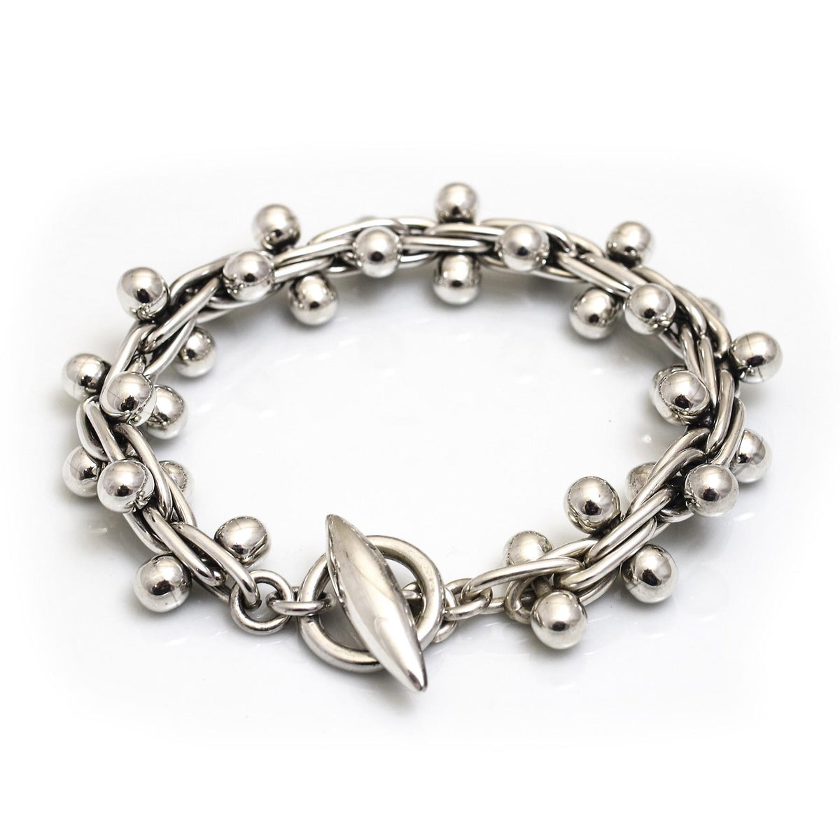 Sterling Silver Oxidised Bobbly Bracelet