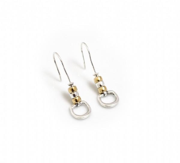 Exclusive Sterling Silver &amp; 18ct Gold Plate Cherry Roller Snaffle Earrings