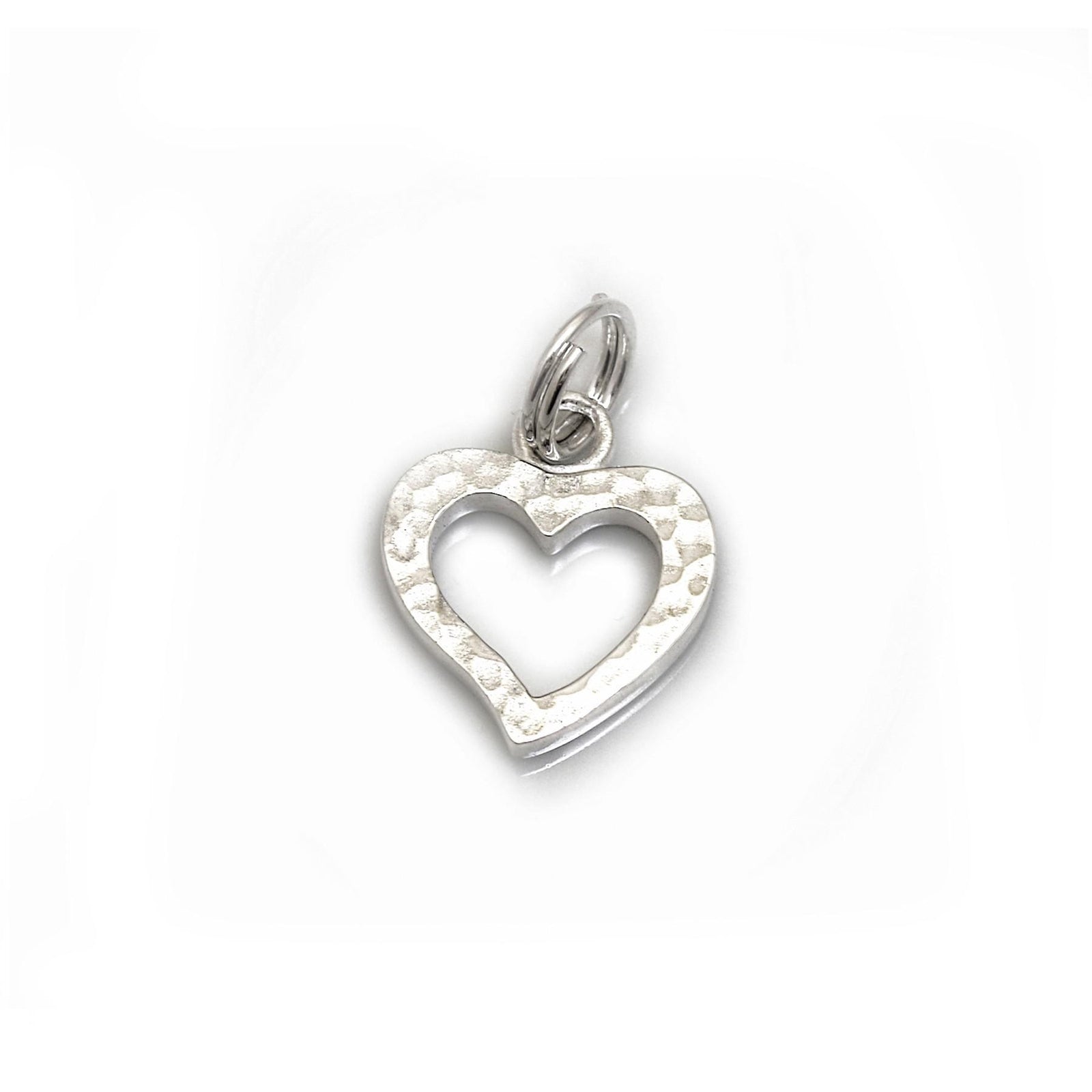 Sterling Silver Hammered & Plain Heart Charm