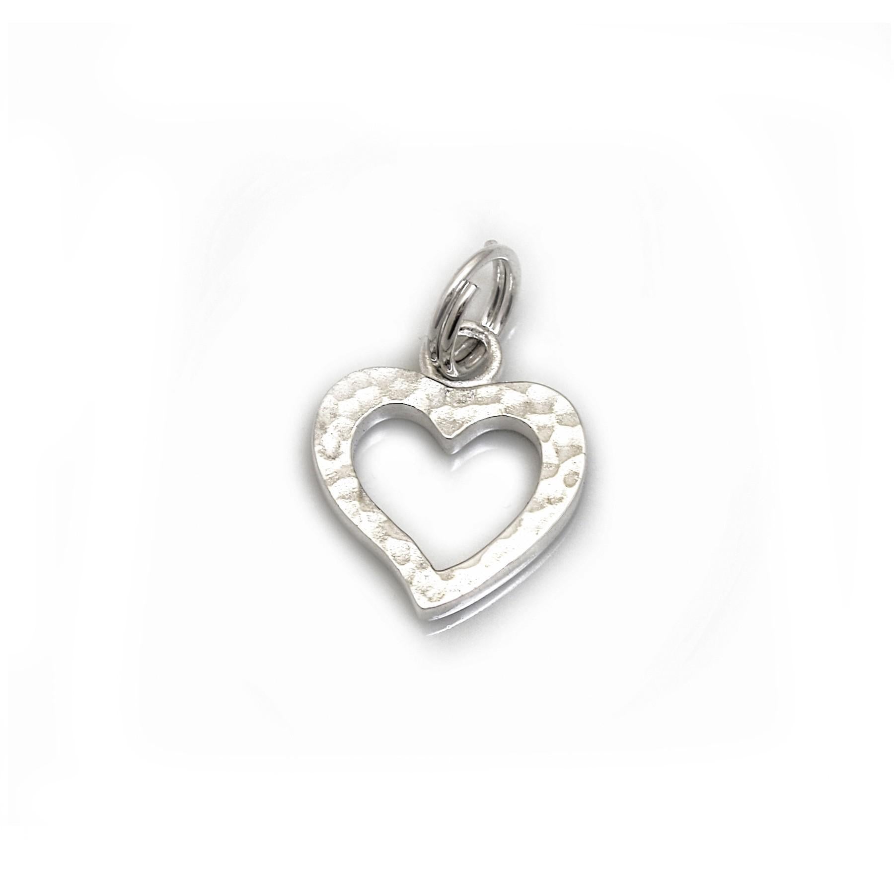 Sterling Silver Hammered & Plain Heart Charm