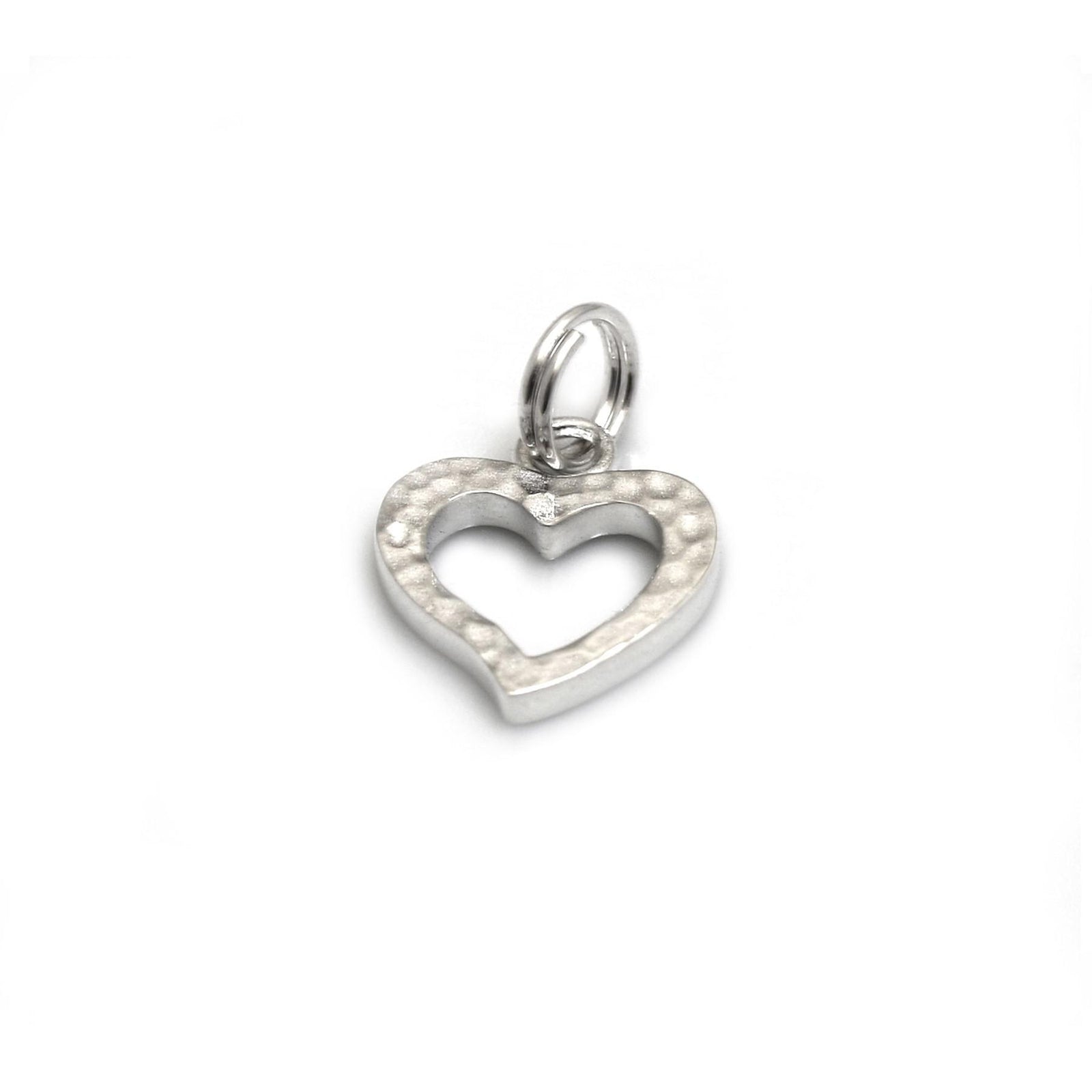 Sterling Silver Hammered & Plain Heart Charm
