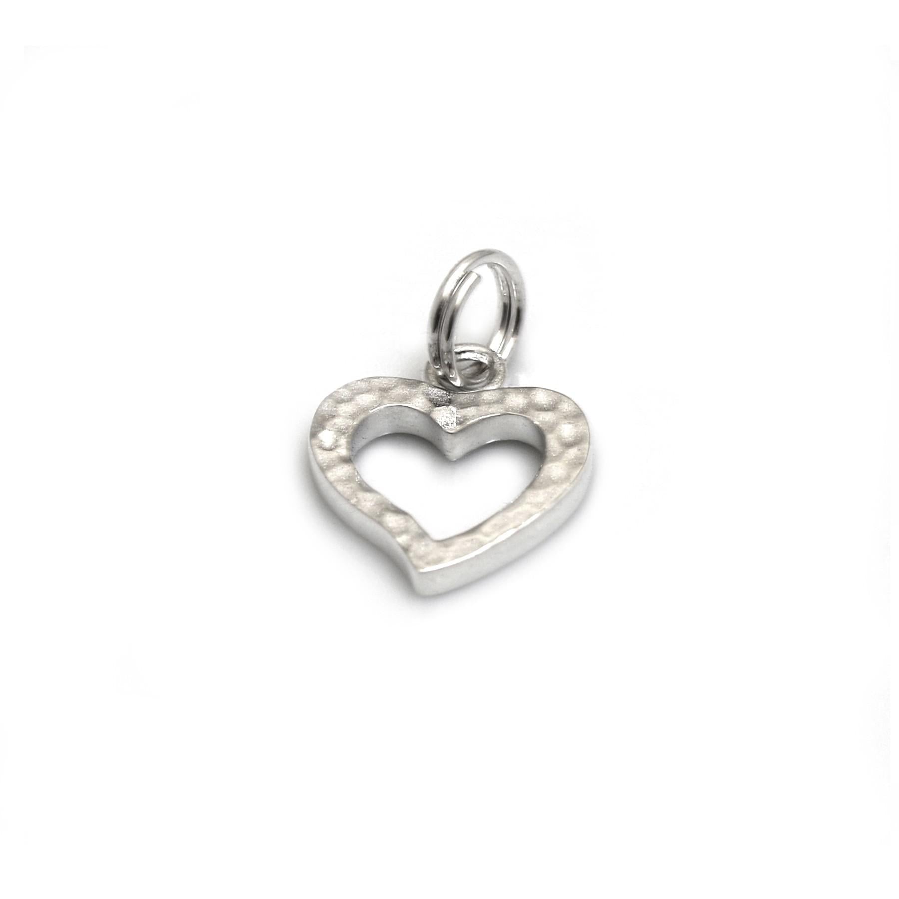 Sterling Silver Hammered & Plain Heart Charm