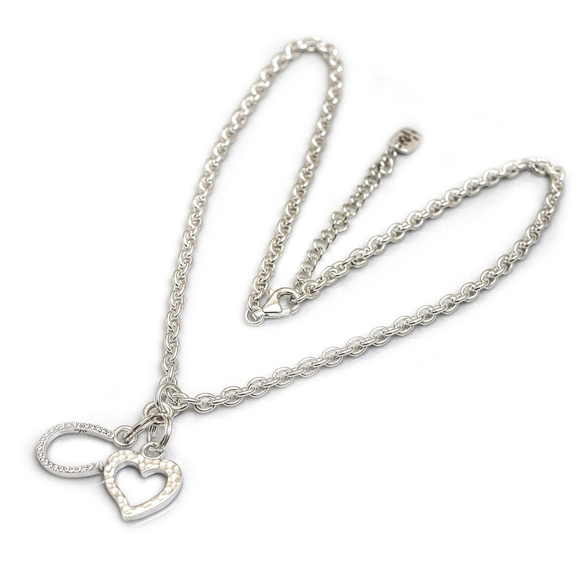 Exclusive Sterling Silver Heart & Horseshoe Cluster Necklace