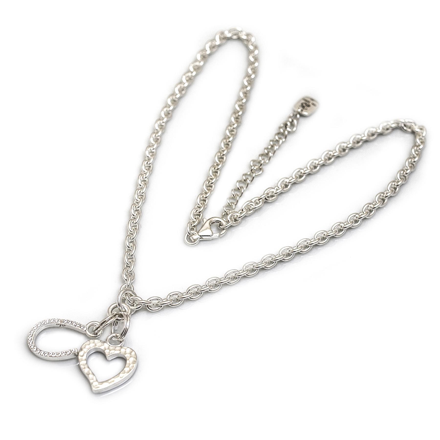 Exclusive Sterling Silver Heart & Horseshoe Cluster Necklace