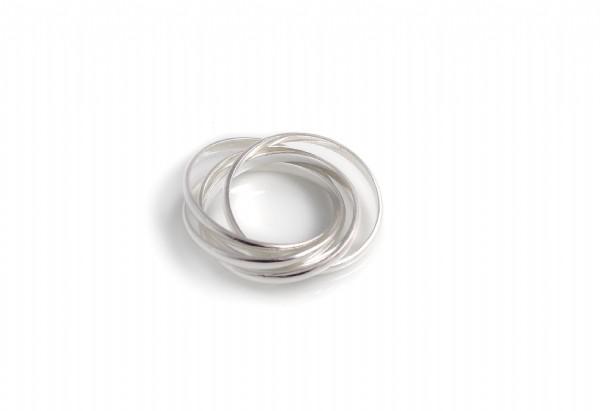 Sterling Silver Five Strand Entwined Ring
