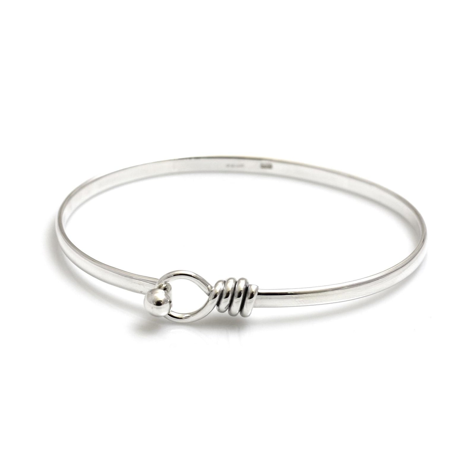 Sterling Silver Spiral Circle Clip Bangle