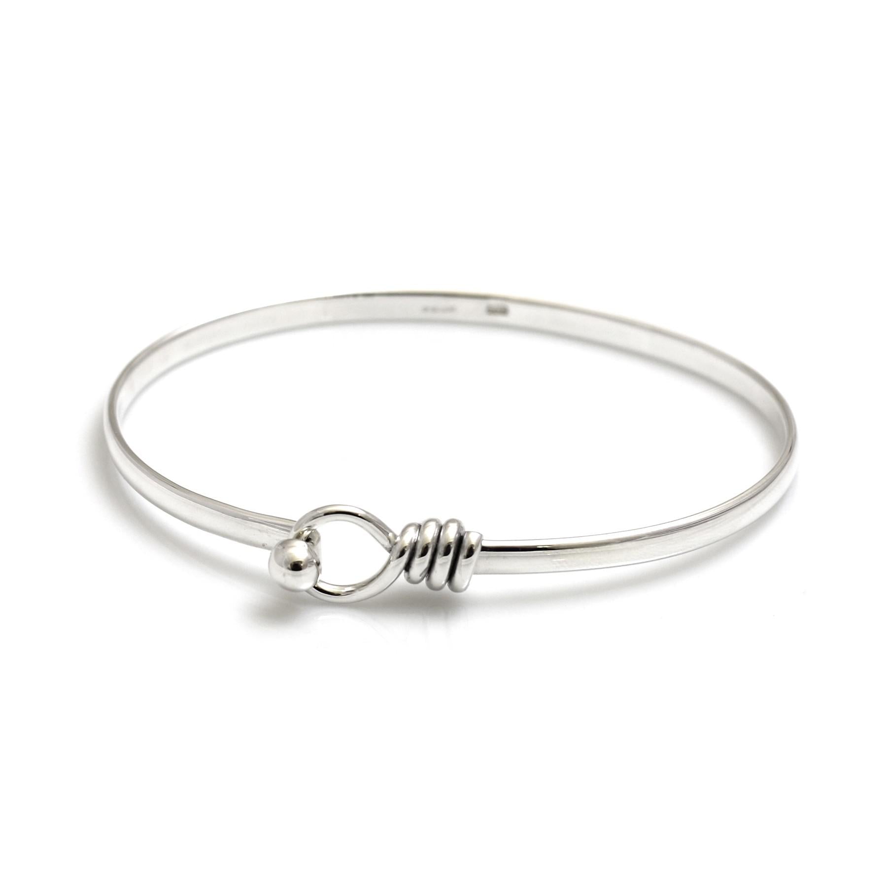 Sterling Silver Spiral Circle Clip Bangle