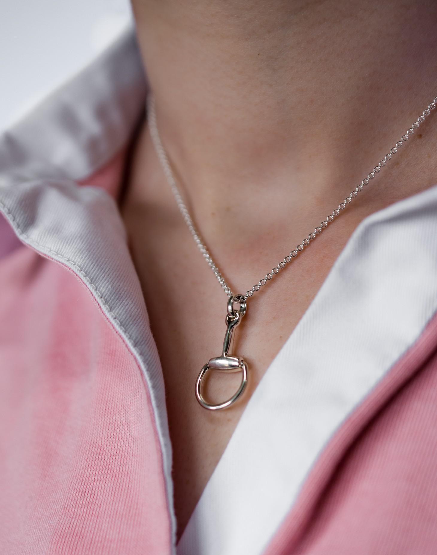 Sterling Silver Snaffle Pendant on Fine Trace Chain