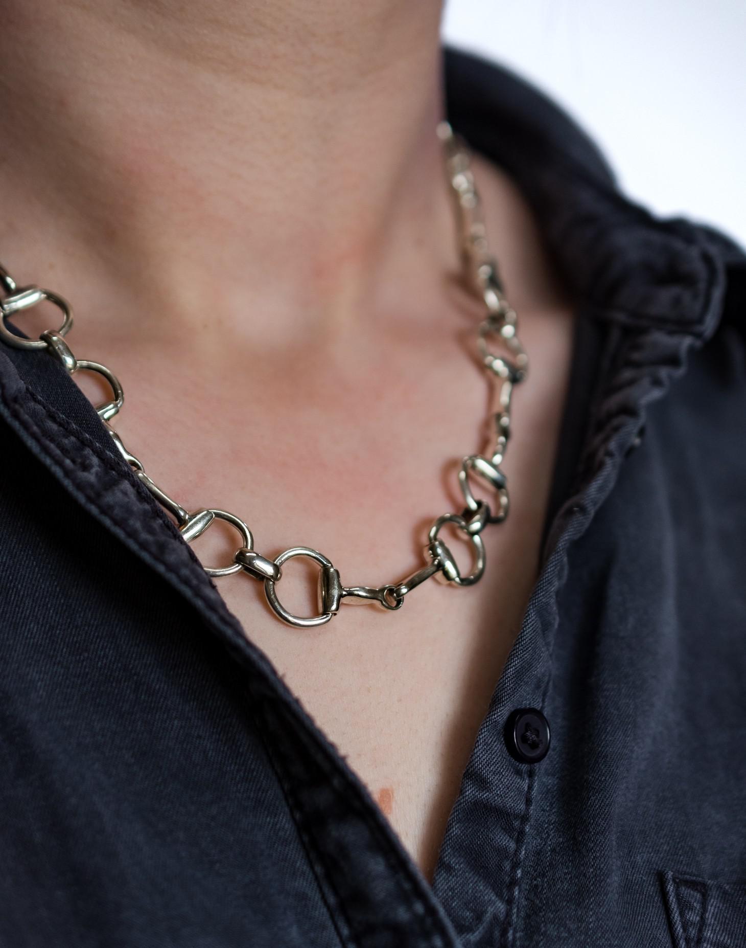 Sterling Silver Snaffle Necklace