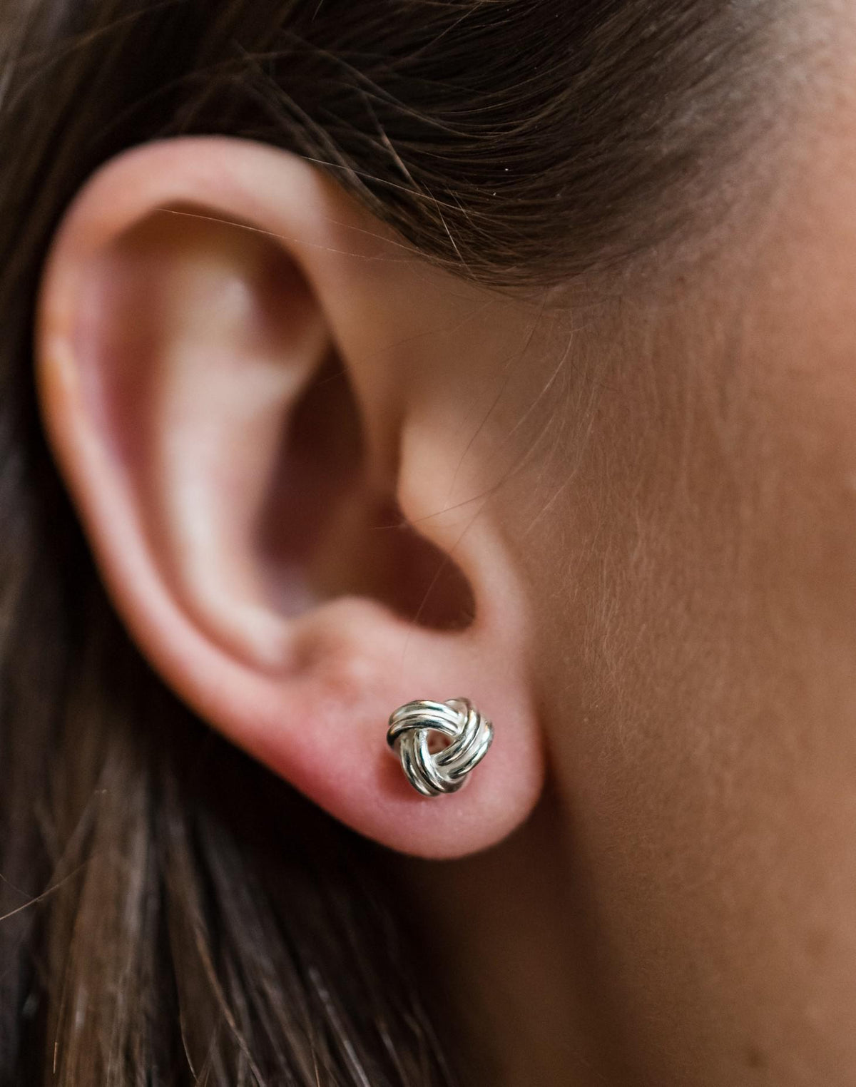 Sterling Silver Knot Stud Earrings