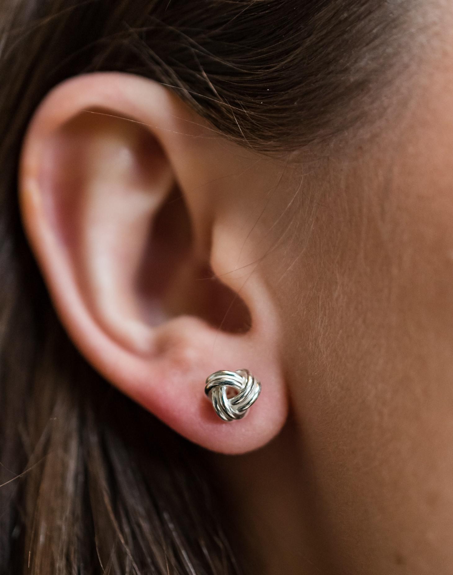 Sterling Silver Knot Stud Earrings