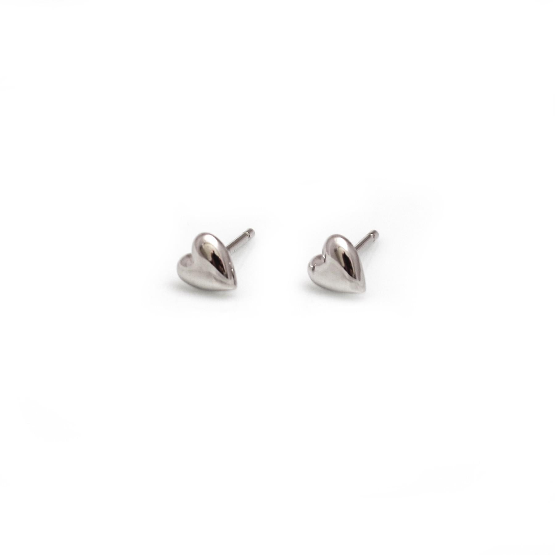Sterling Silver Heart Stud Earrings