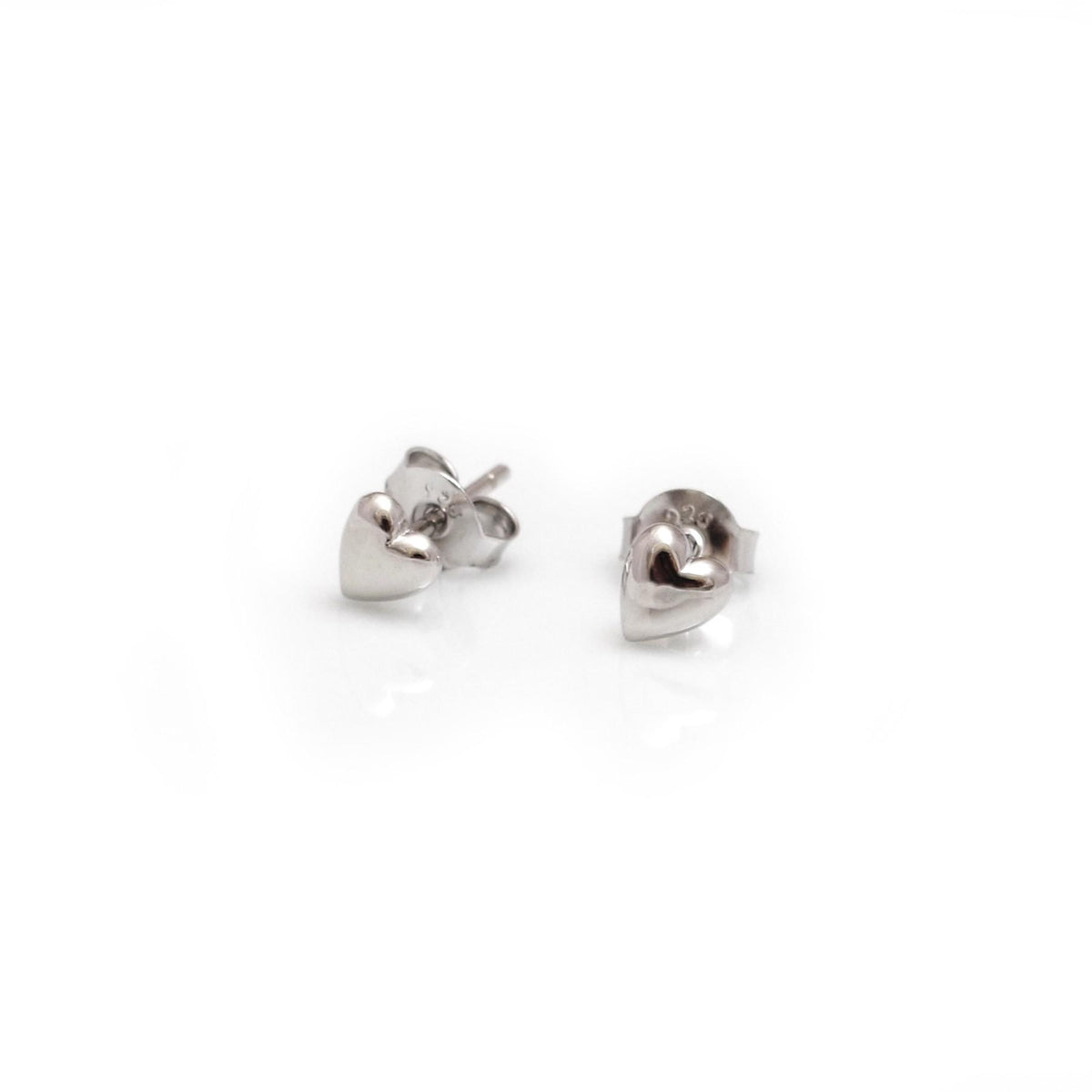 Sterling Silver Heart Stud Earrings