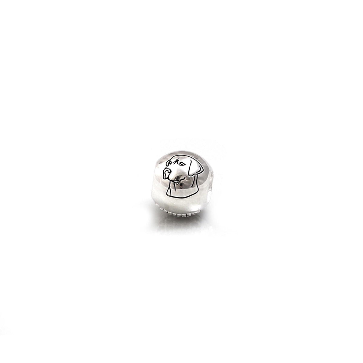 Exclusive Sterling Silver &amp; CZ Labrador Roller Ball Bead