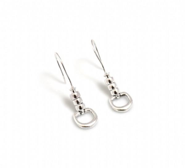 Exclusive Sterling Silver Cherry Roller Snaffle Earrings