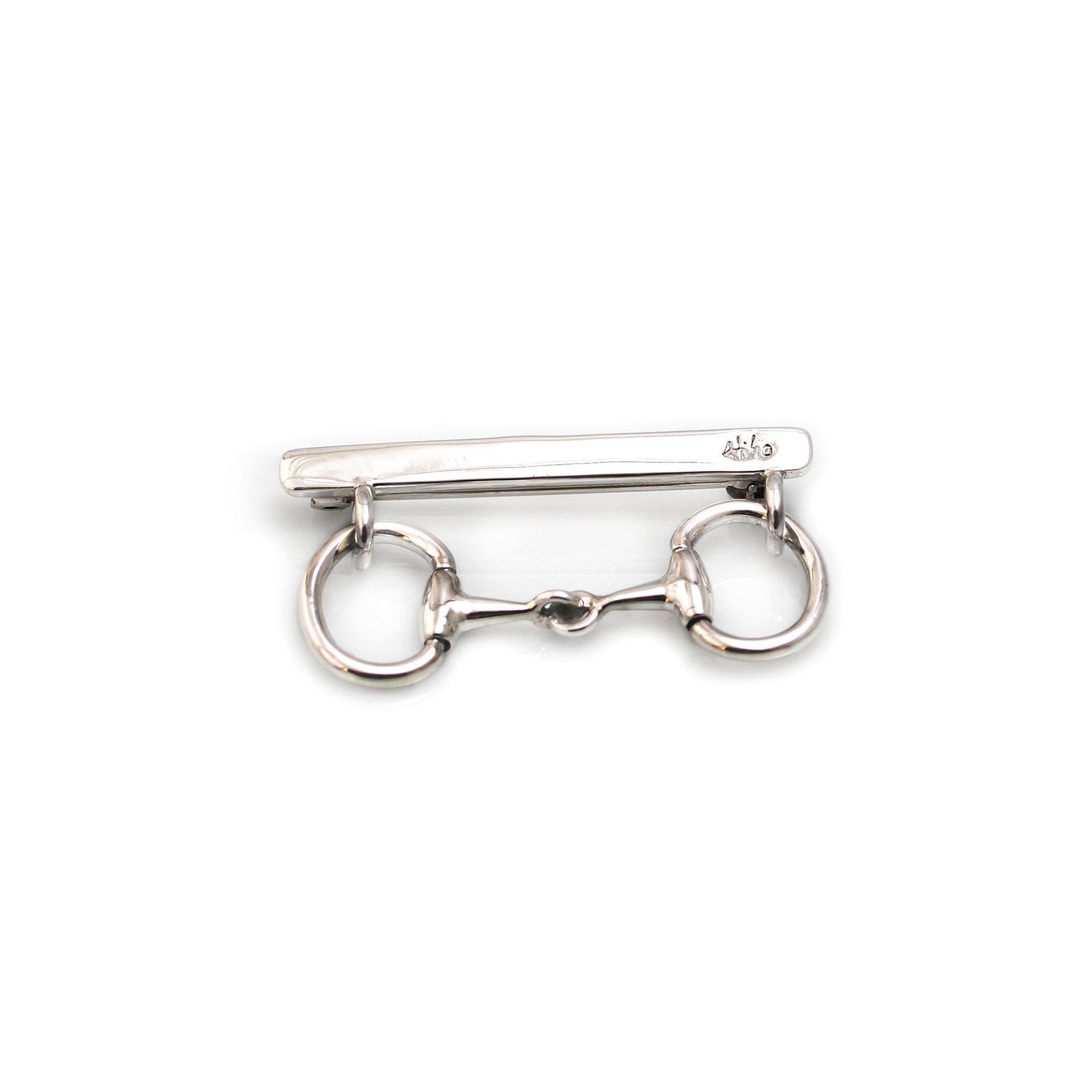 Exclusive Engravable Sterling Silver Drop Snaffle Stock Pin & Brooch