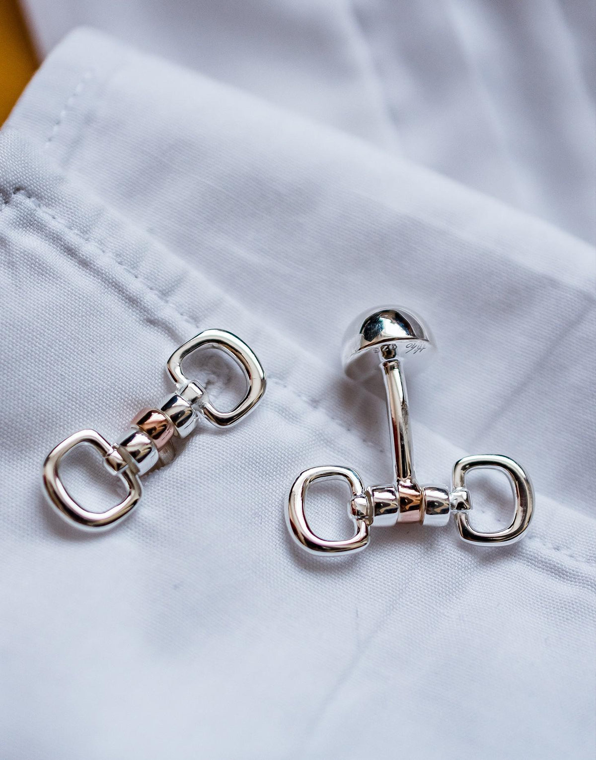 Exclusive Sterling Silver & 18ct Rose Gold Plate Cherry Roller Cufflinks