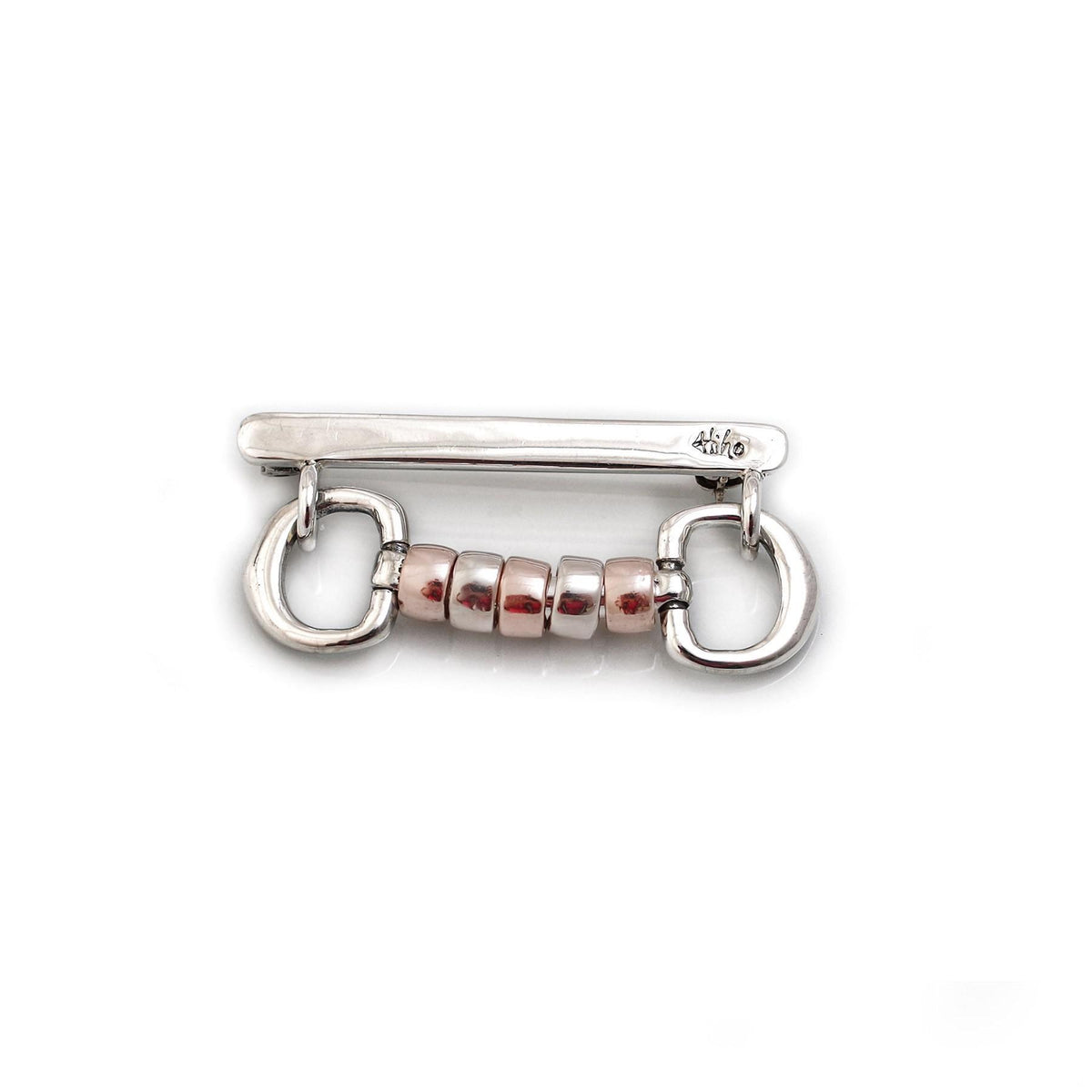 Exclusive Sterling Silver &amp; 18ct Rose Gold Plated Engravable Cherry Roller Stock Pin