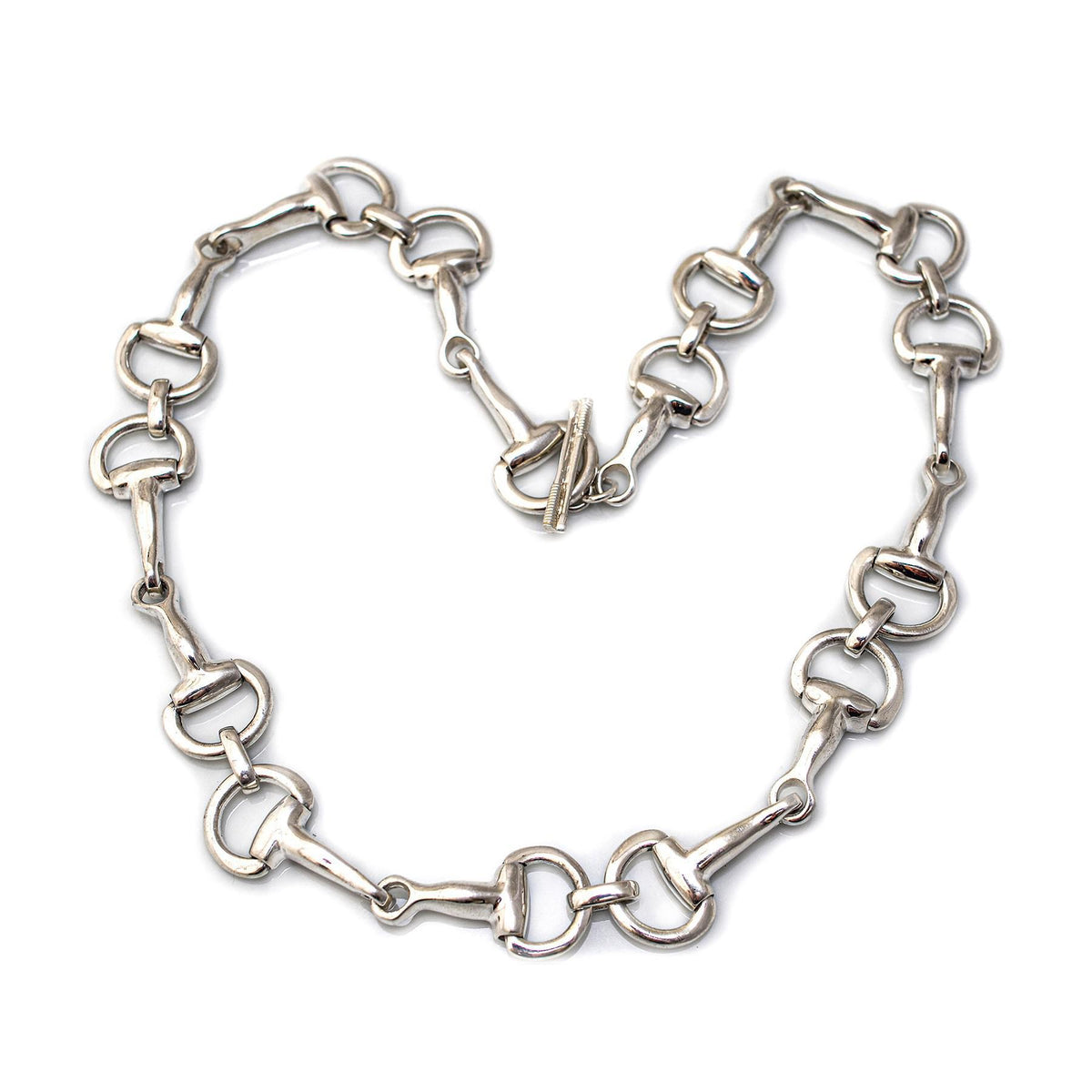 Classic Sterling Silver Snaffle Necklace