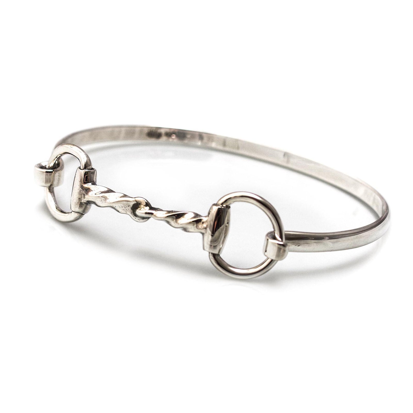 Exclusive Sterling Silver Twisted Snaffle Bangle