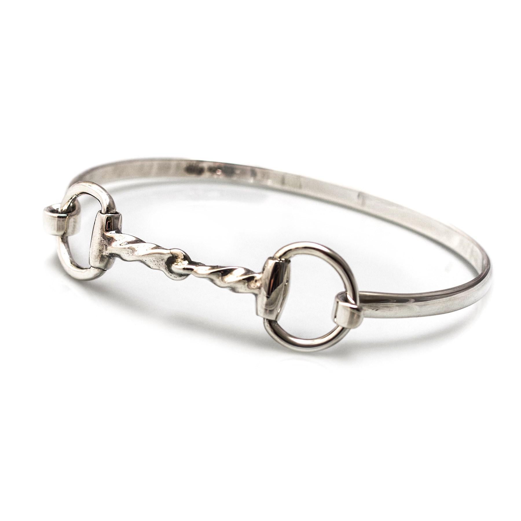 Exclusive Sterling Silver Twisted Snaffle Bangle