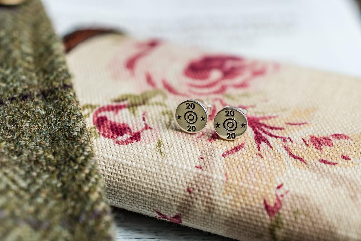 Exclusive Sterling Silver 20 Bore Shotgun Cartridge Stud Earrings