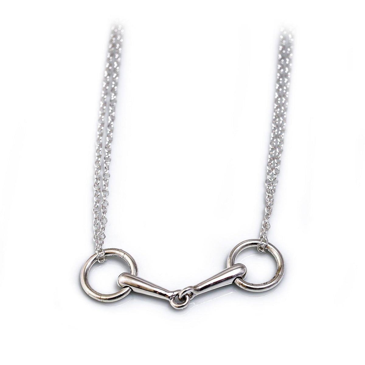 Exclusive Sterling Silver Double Chained Racing Snaffles Necklace