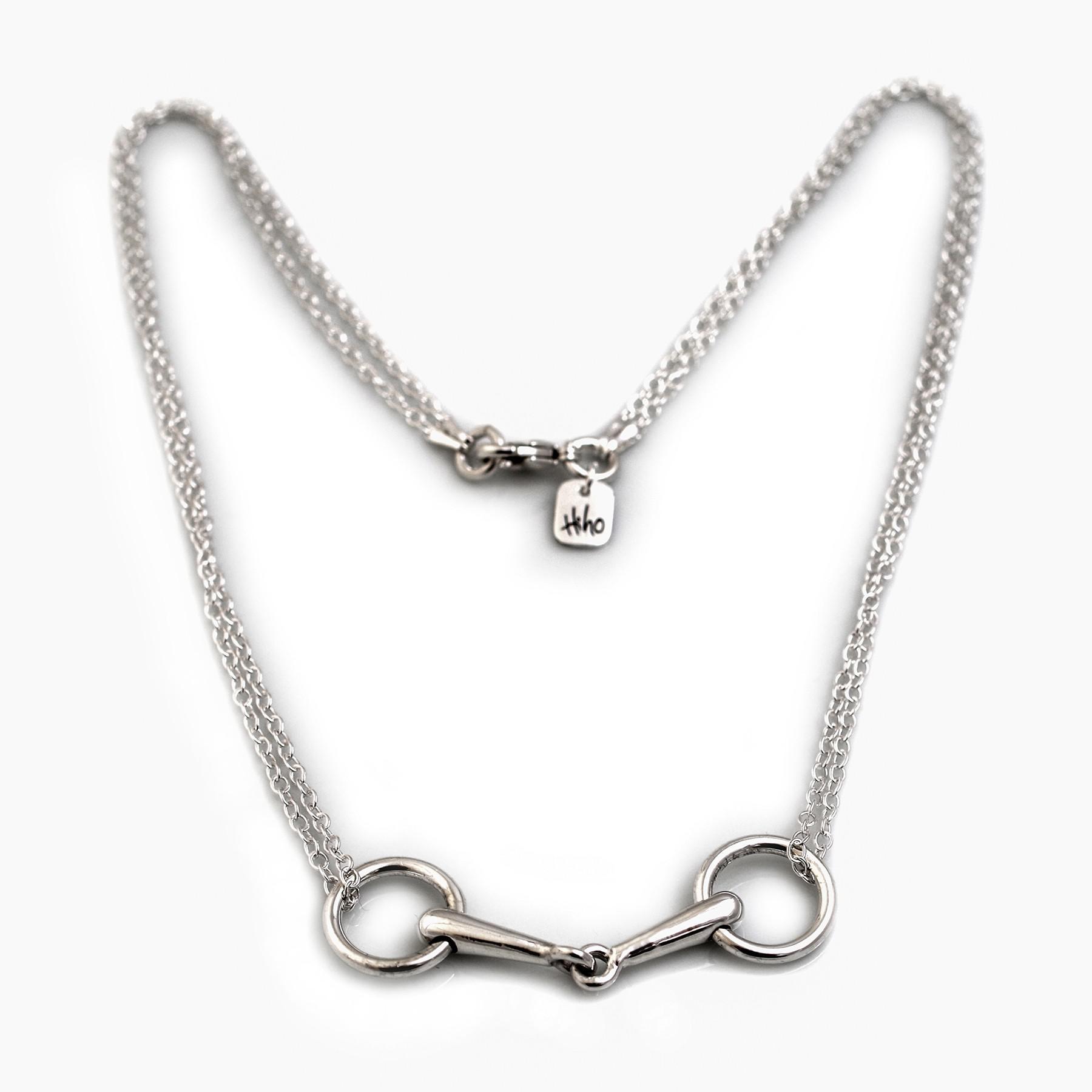 Exclusive Sterling Silver Double Chained Racing Snaffles Necklace