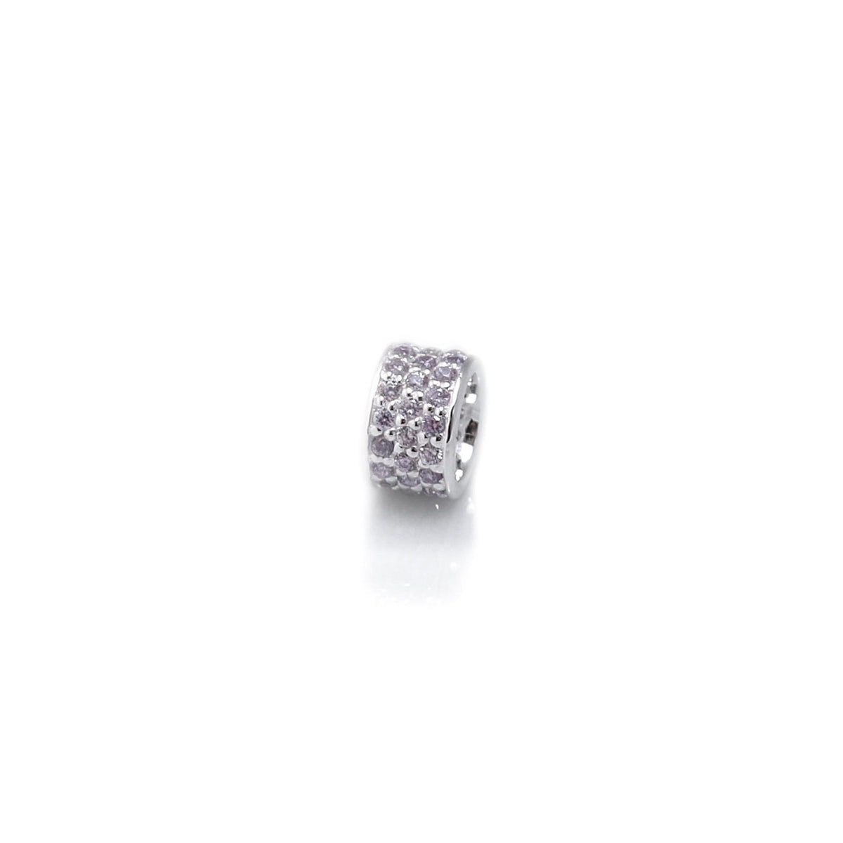 Exclusive Sterling Silver &amp; Lilac CZ Starlight Roller Bead