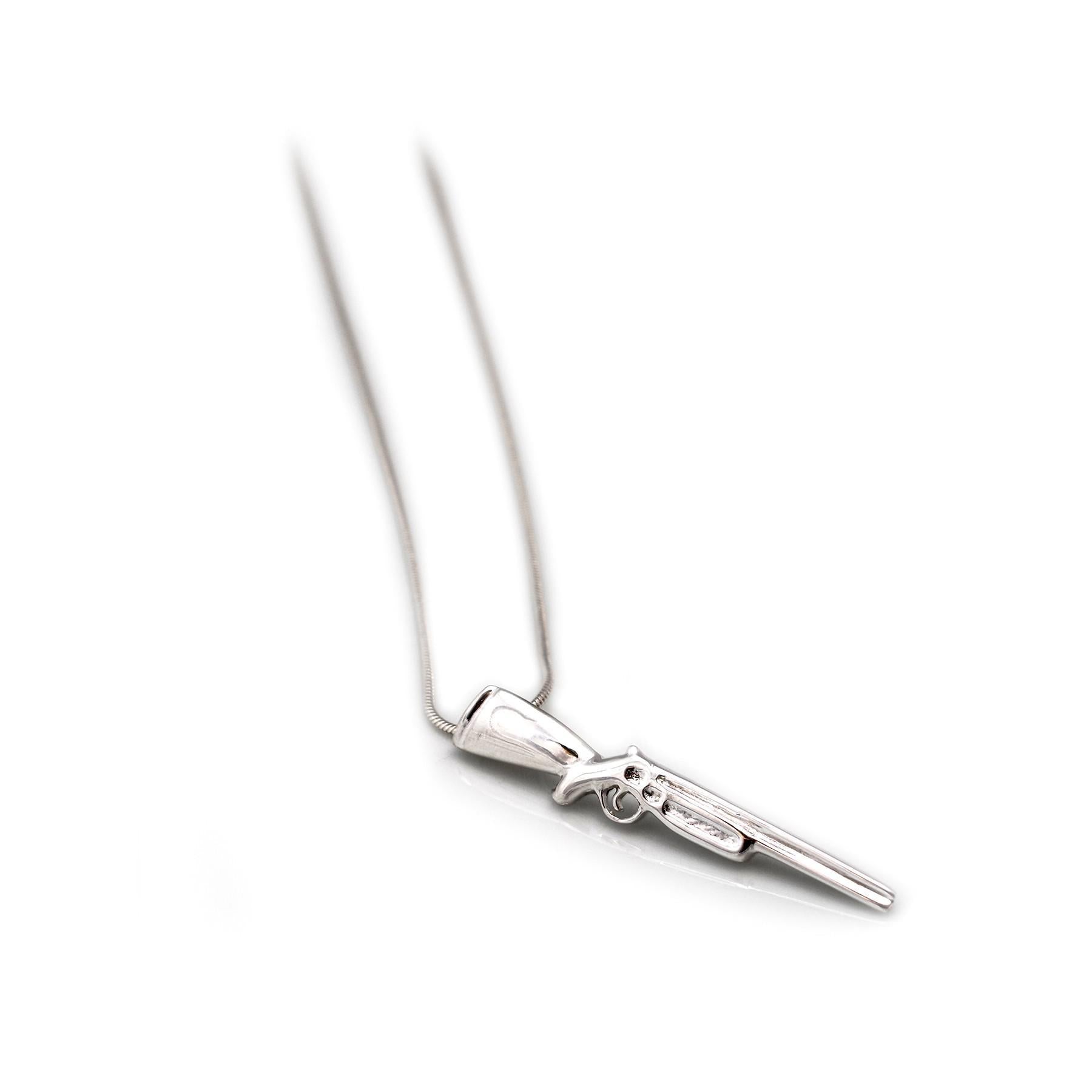 Exclusive Sterling Silver Abbey Ling Shotgun Pendant With Chain
