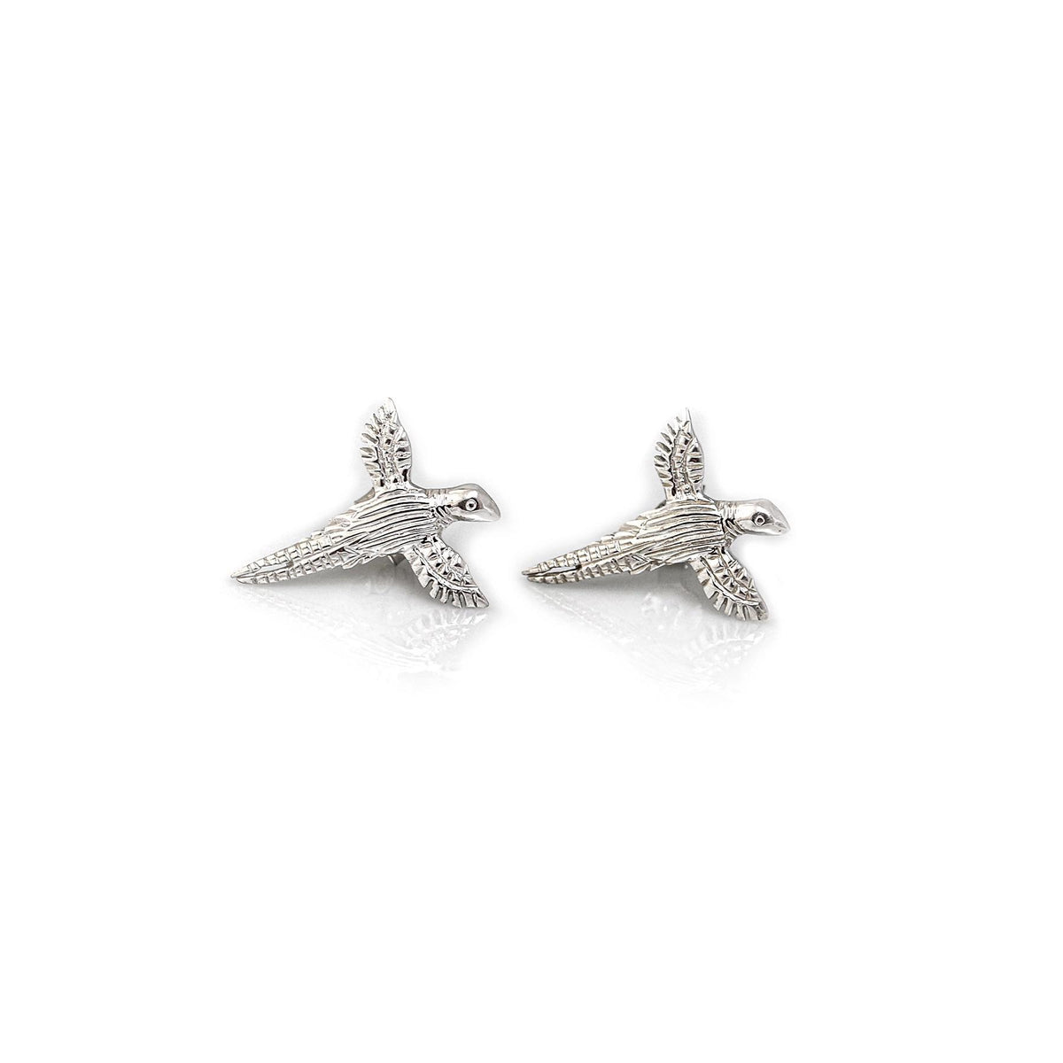 Exclusive Sterling Silver Pheasant Studs