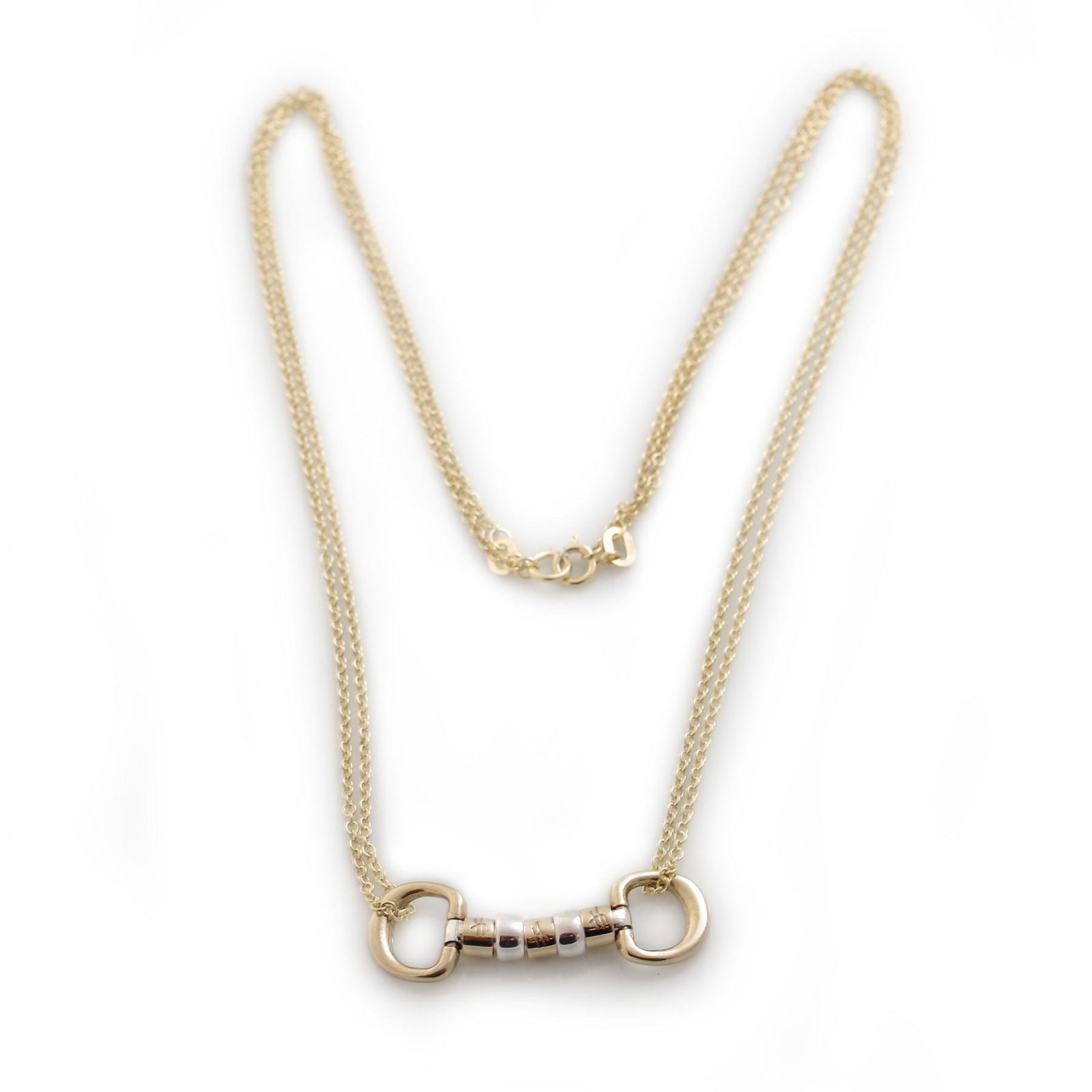 Exclusive 9ct Gold & Sterling Silver Cherry Roller Necklace