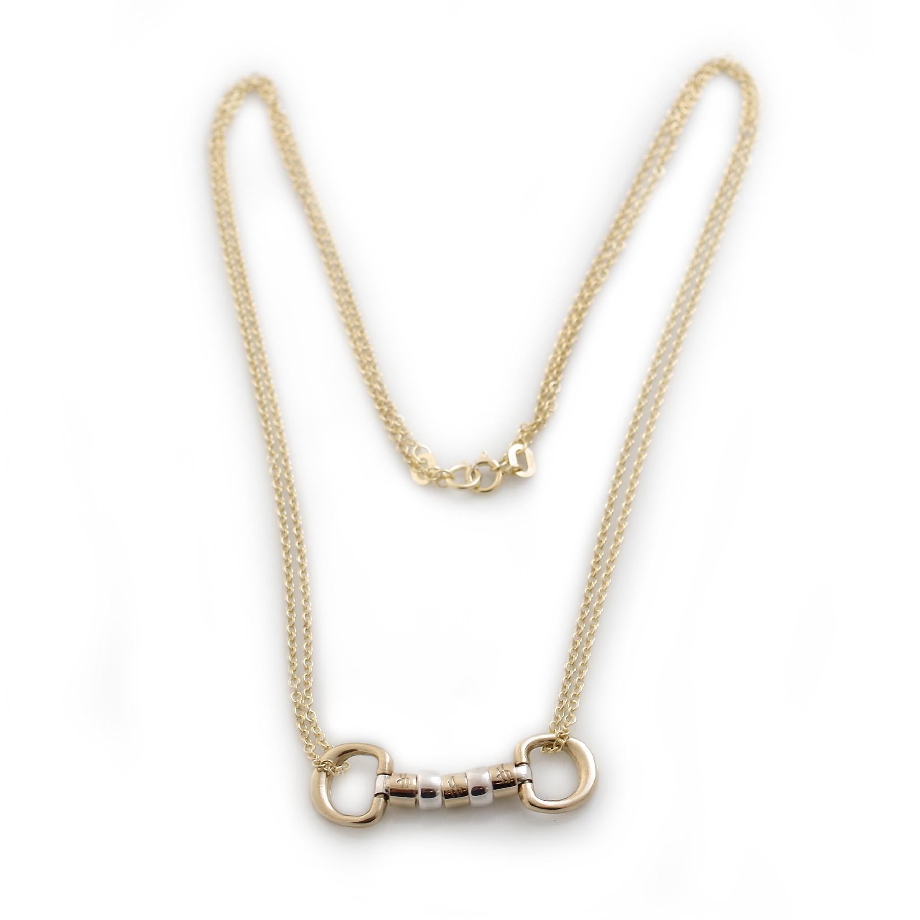 Exclusive 9ct Gold & Sterling Silver Cherry Roller Necklace