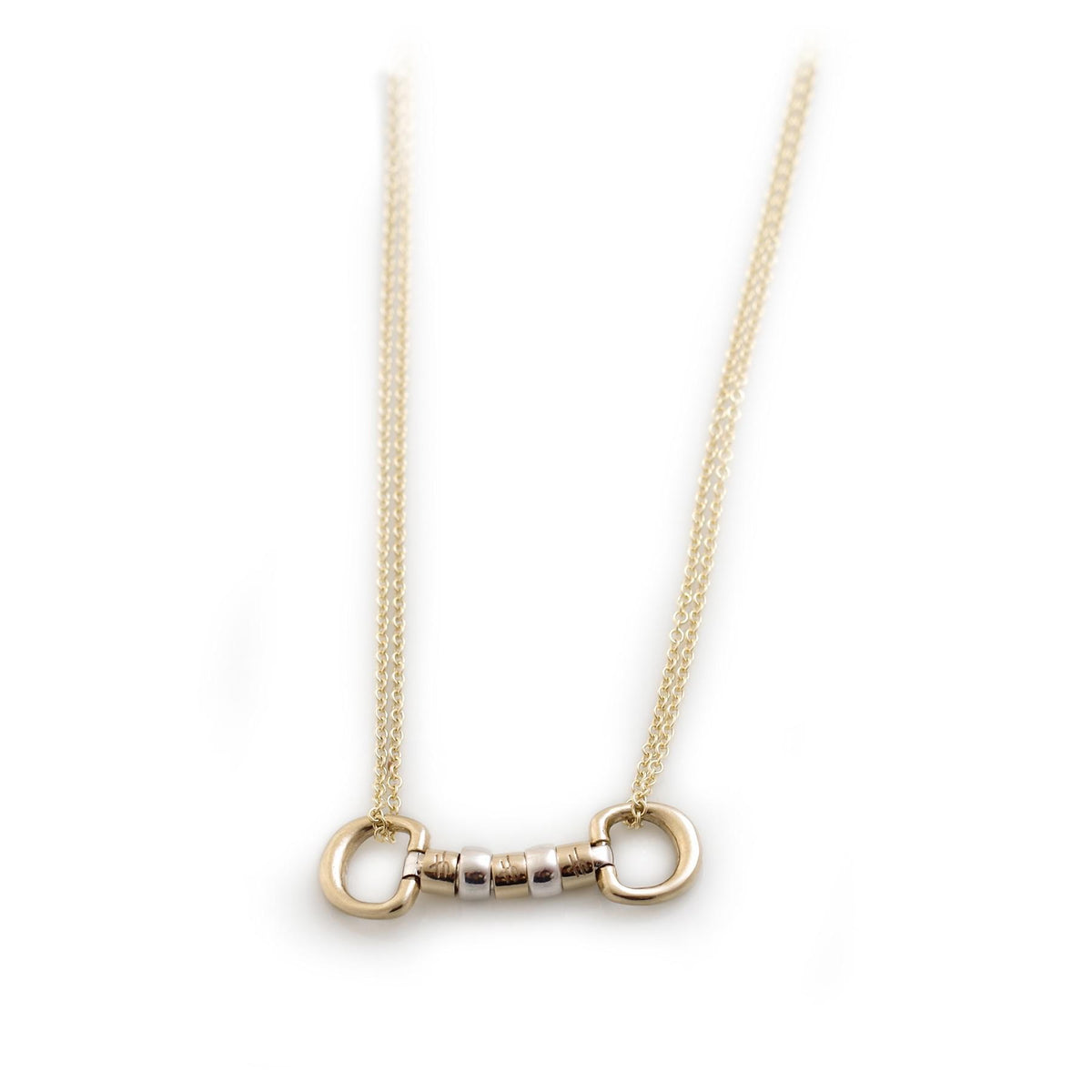 Exclusive 9ct Gold & Sterling Silver Cherry Roller Necklace