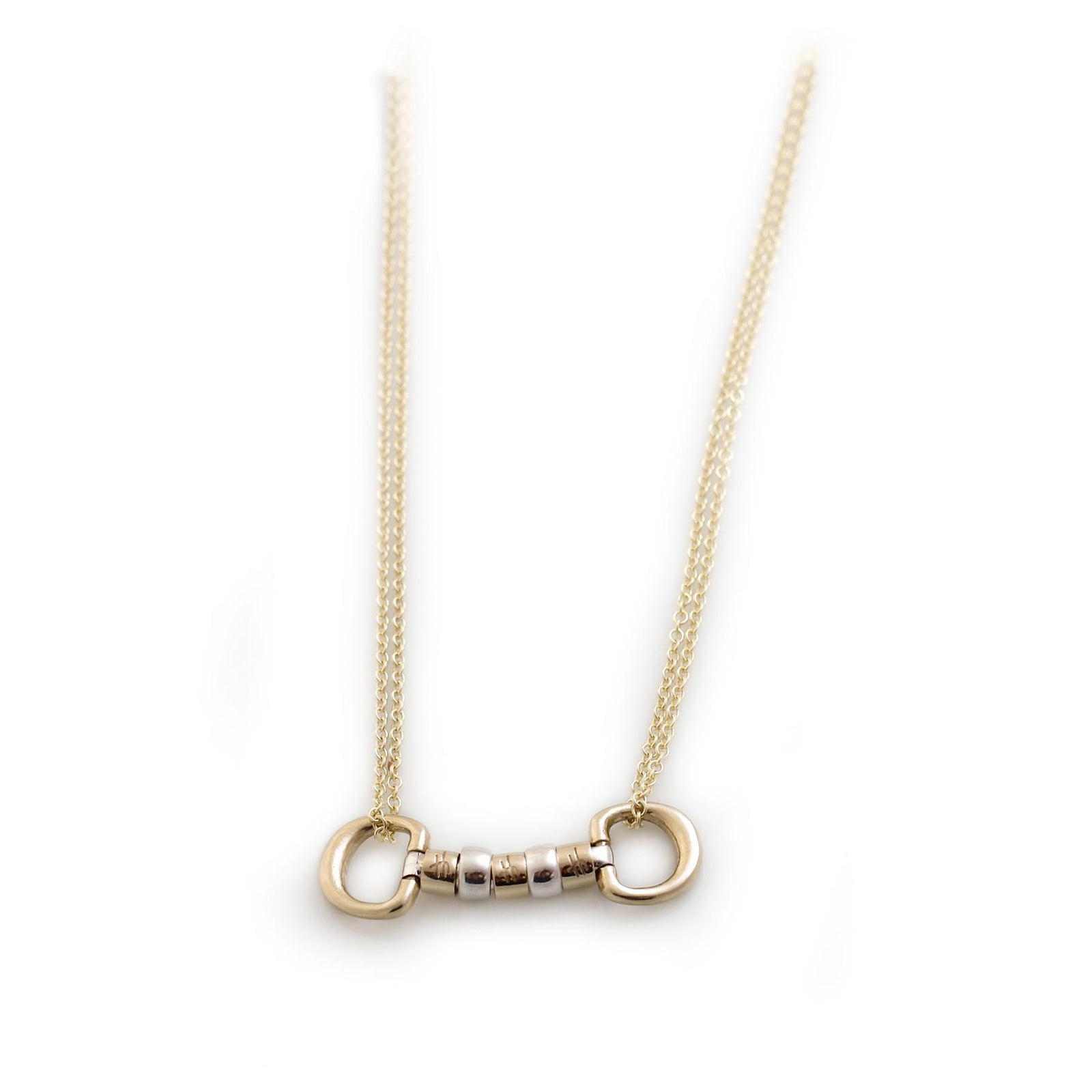 Exclusive 9ct Gold & Sterling Silver Cherry Roller Necklace