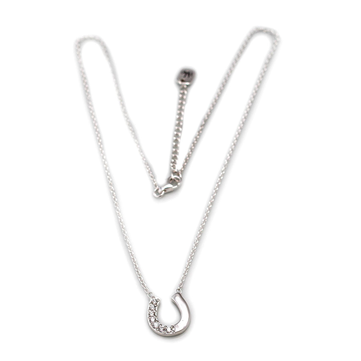 Exclusive CZ &amp; Sterling Silver Horseshoe Necklace