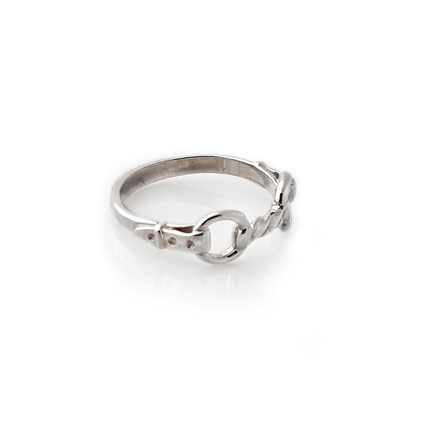 Exclusive Sterling Silver Twisted Snaffle Ring