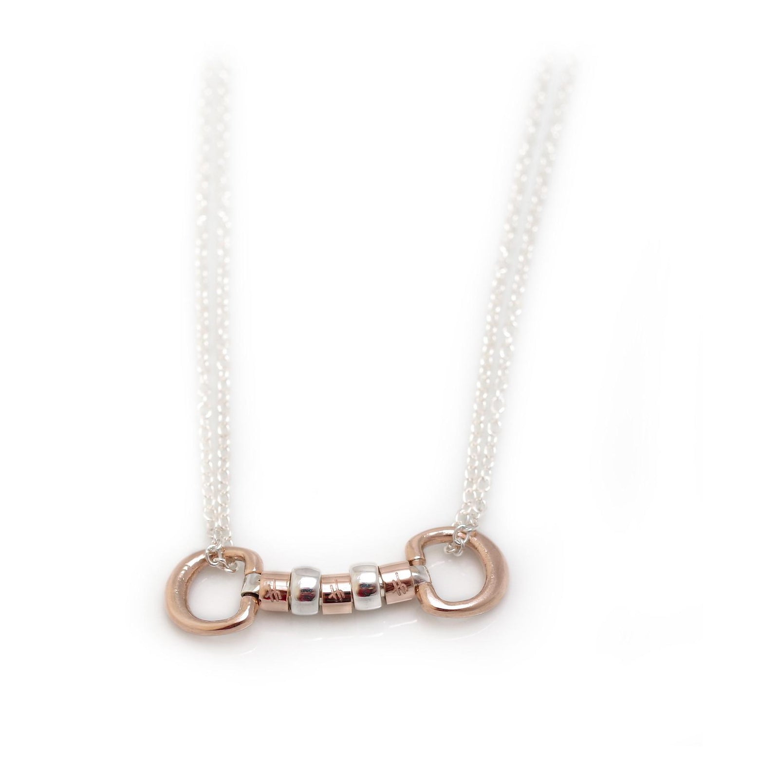 Exclusive 9ct Gold & Sterling Silver Cherry Roller Necklace