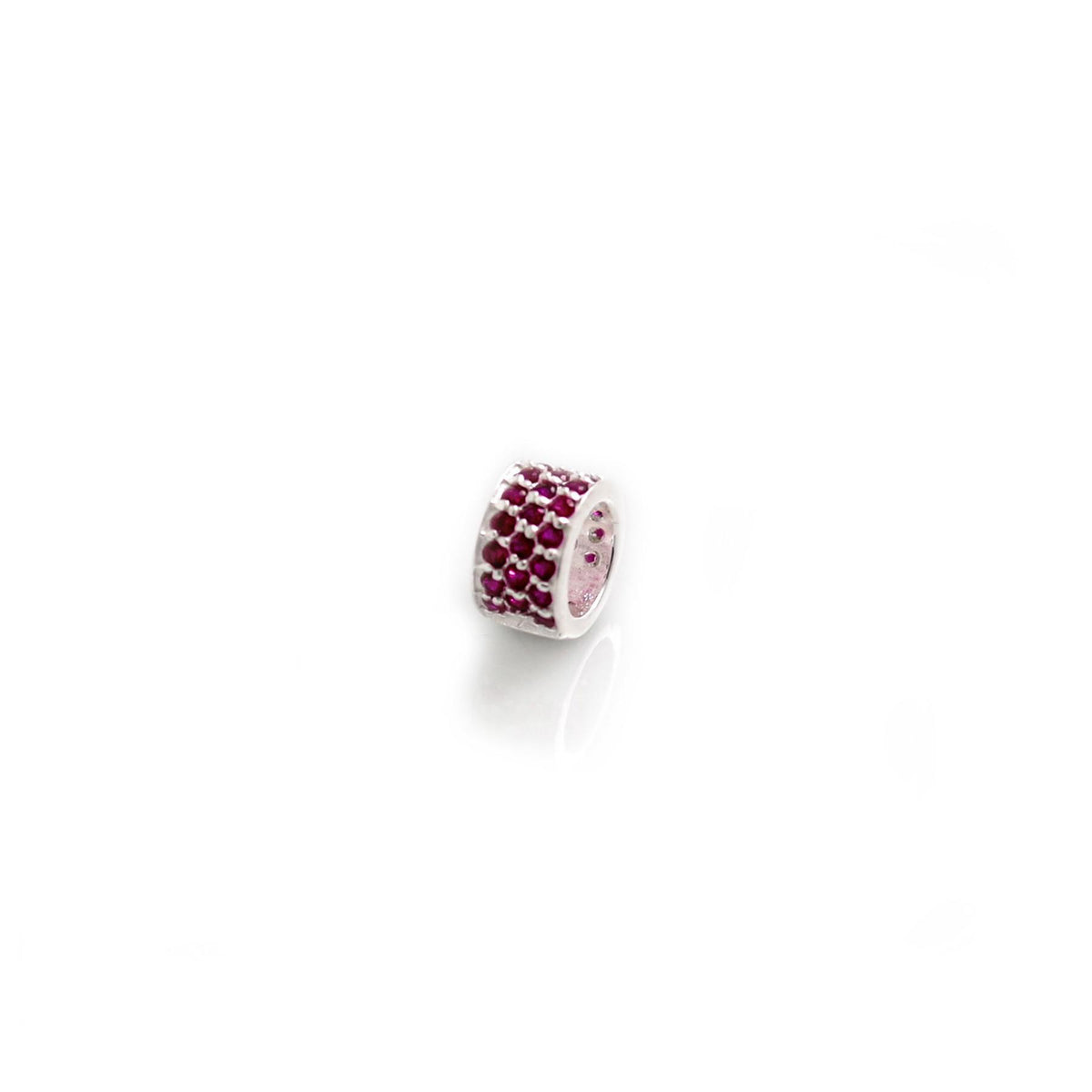 Exclusive Sterling Silver & Garnet CZ Fairfax & Favor Roller Bead