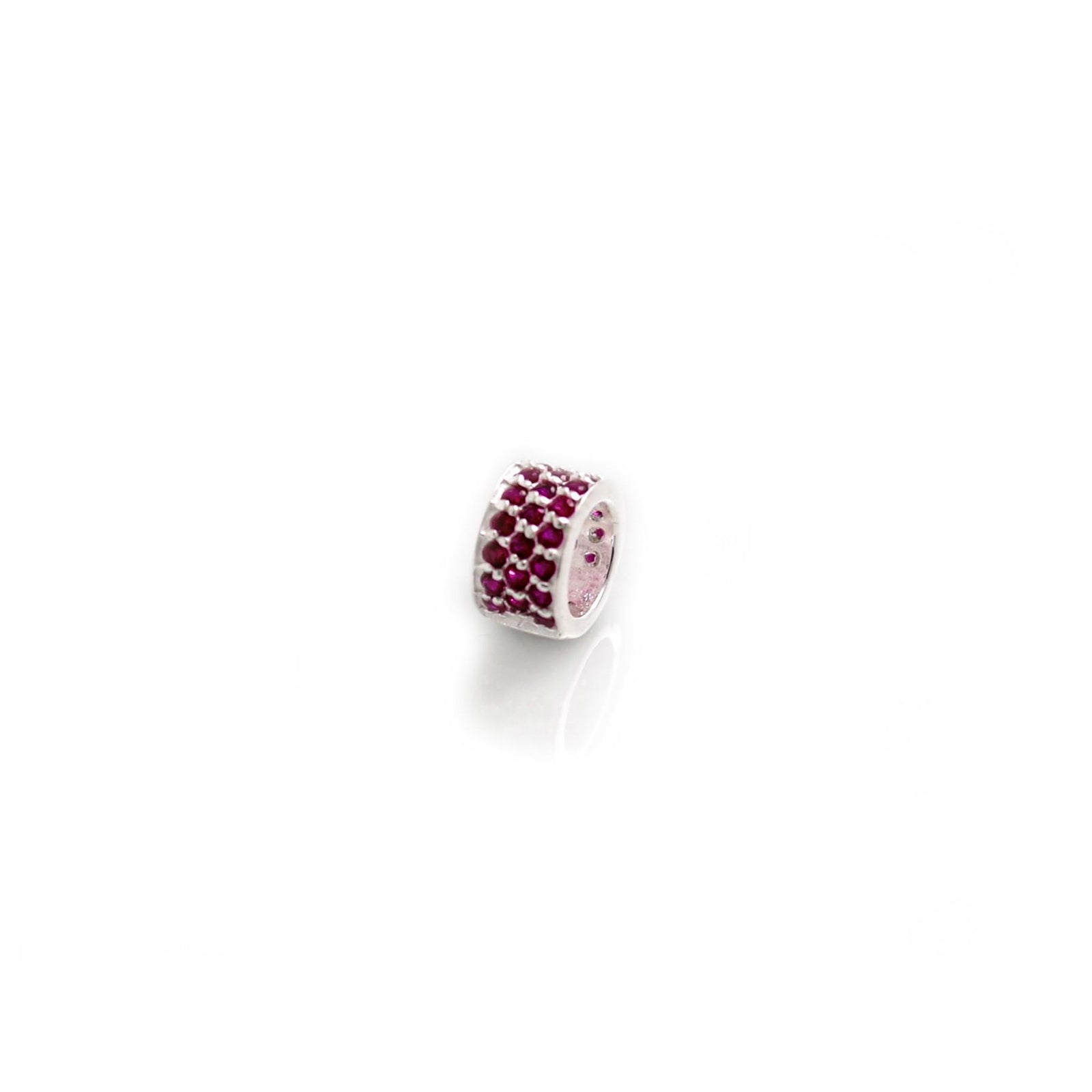 Exclusive Sterling Silver & Garnet CZ Fairfax & Favor Roller Bead