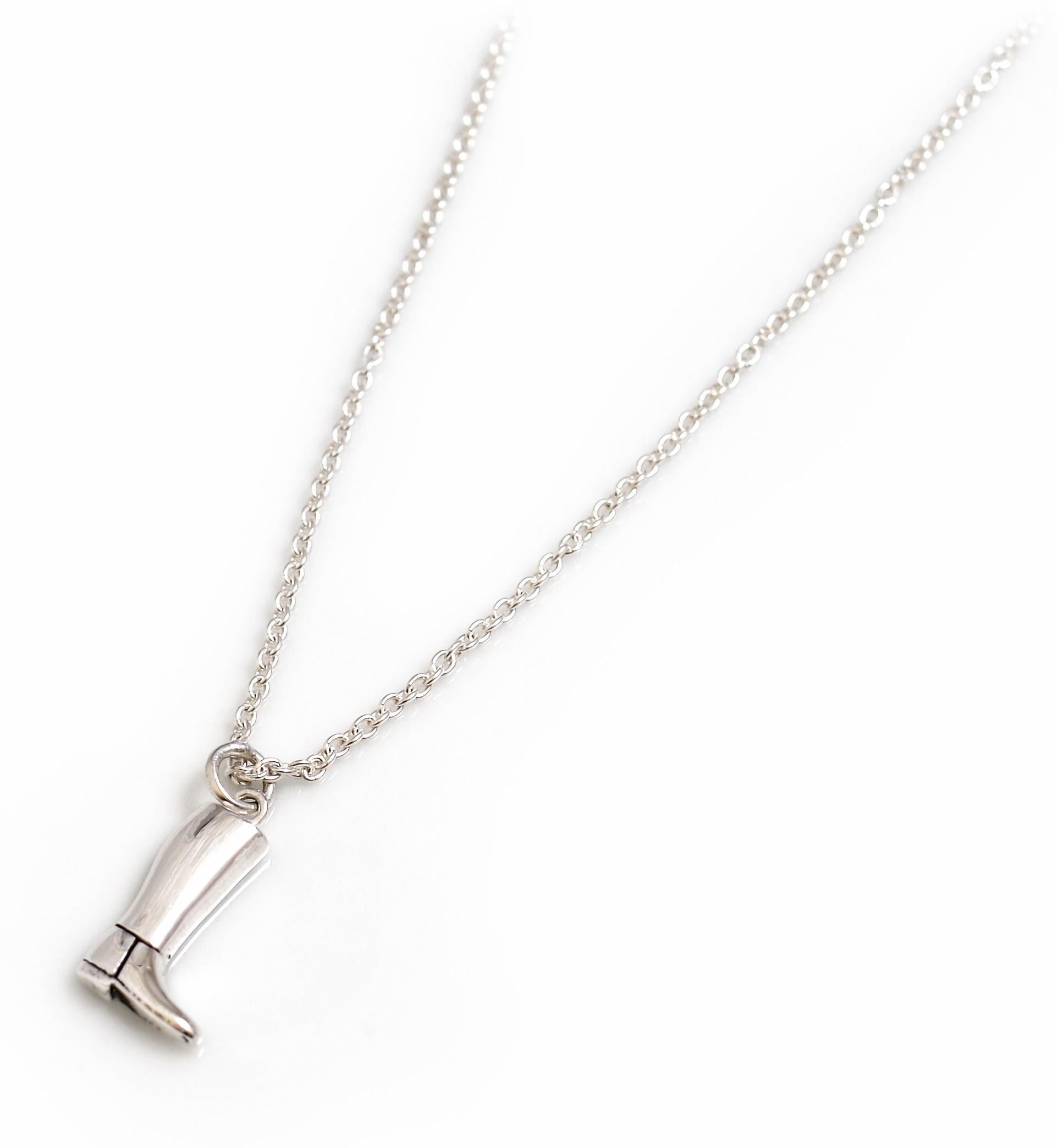 Exclusive Sterling Silver Thelwell Riding Boot Necklace