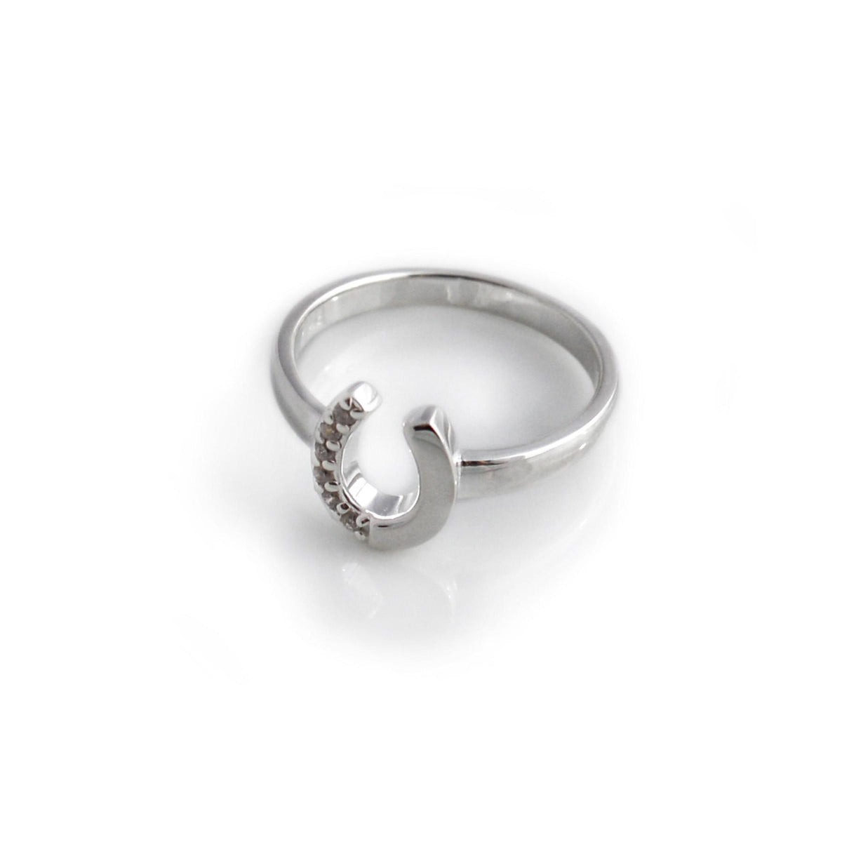 Exclusive Sterling Silver & CZ Horseshoe Ring