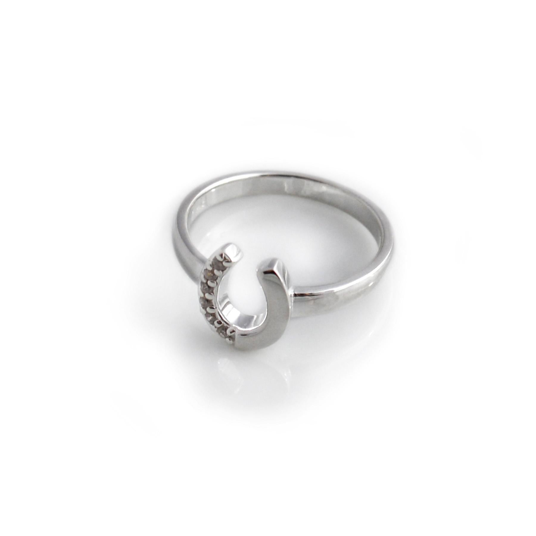 Exclusive Sterling Silver & CZ Horseshoe Ring