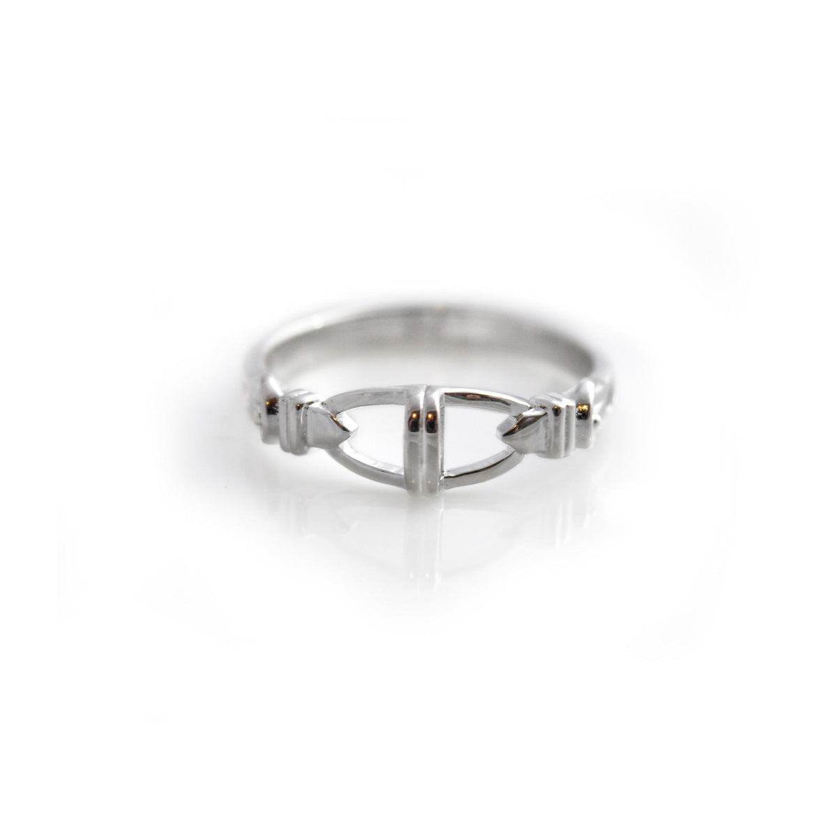 Exclusive Sterling Silver &amp; CZ Stirrup Ring